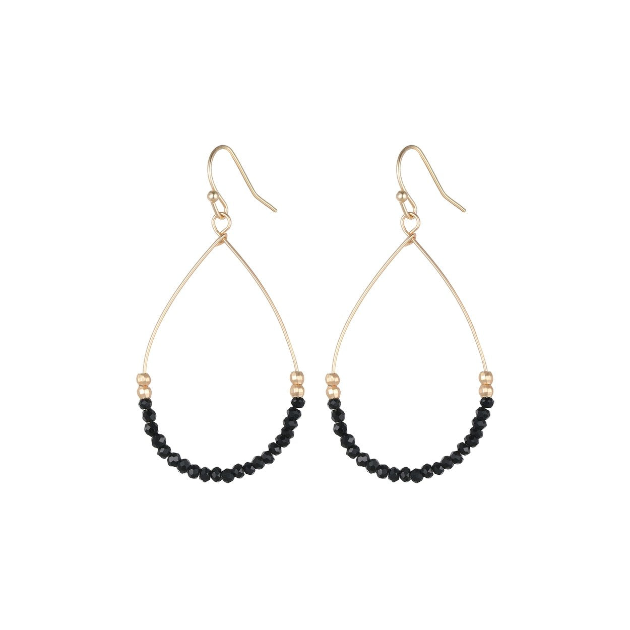 Black Glass Bead Hooped Earrings – GiGi's Beads n Bobs